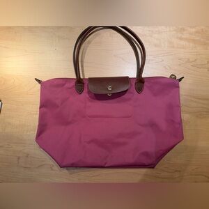 Longchamp Le Pliage Long Handle Large Peony Pink